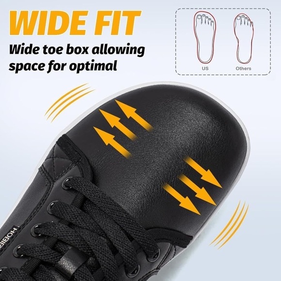 Hobibear black barefoot shoes wide toe box vegan leather size 44 - Picture 9 of 13